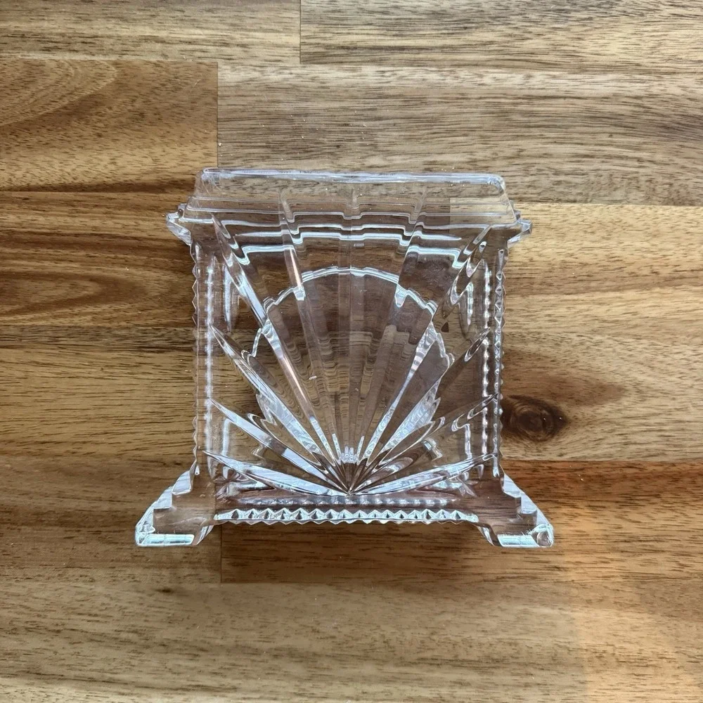 Vintage Waterford Crystal Coliseum Mantel Clock Base ONLY, NO CLOCK. CHIP READ